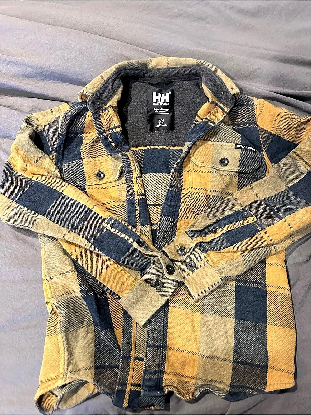 Helly Hansen Plaid Shirt Jacket in Yellow & Black